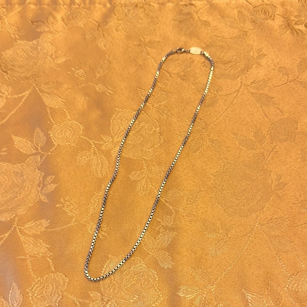 Paolo Romeo Italy 925 Sterling Silver Box Chain Necklace 16", wt. 10 gms